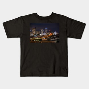 The Boston Skyline Boston MA Full Zakim Kids T-Shirt